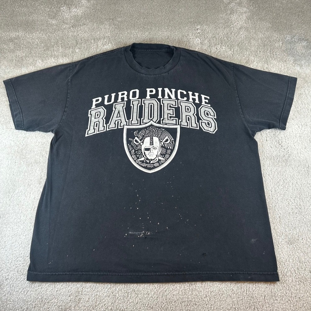 Vintage Puro Pinche Oakland Raiders Graphic T-Shirt Men's Large NFL Football Tee